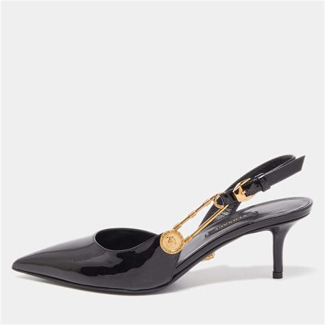 replica versace pumps|versace safety pin slingback pumps.